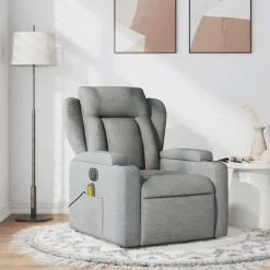 vidaXL Sillas-Sillón reclinable de masaje de tela