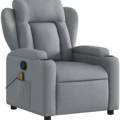 vidaXL Sillas-Sillón reclinable de masaje de tela