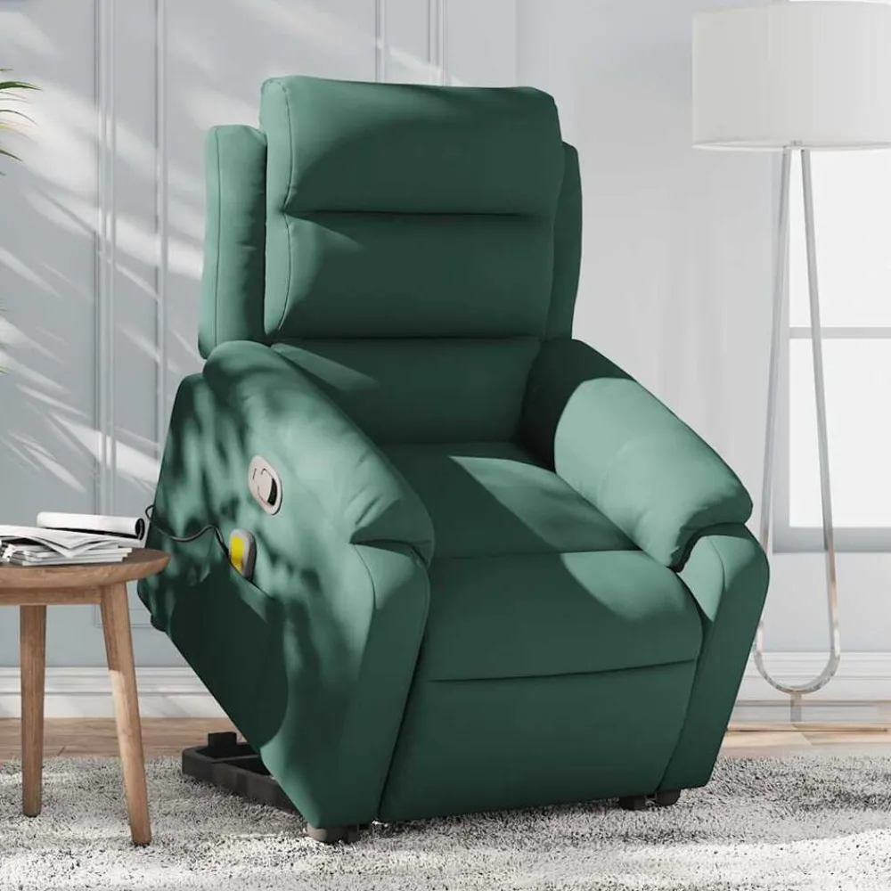 vidaXL Sillas-Sillón reclinable de masaje elevable terciopelo