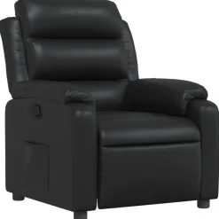 vidaXL Sillón reclinable de cuero sintético Negro