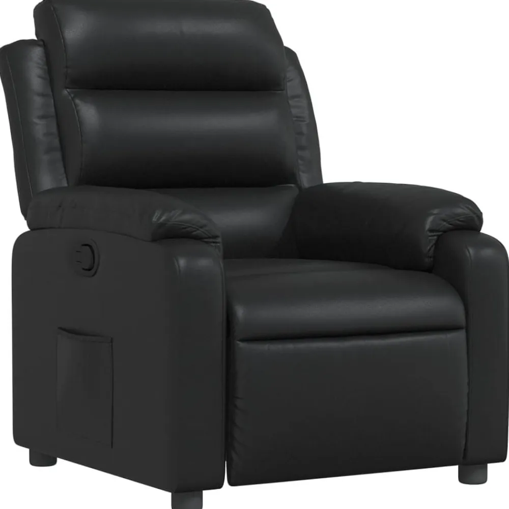 vidaXL Sillón reclinable de cuero sintético Negro