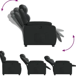 vidaXL Sillón reclinable de cuero sintético Negro