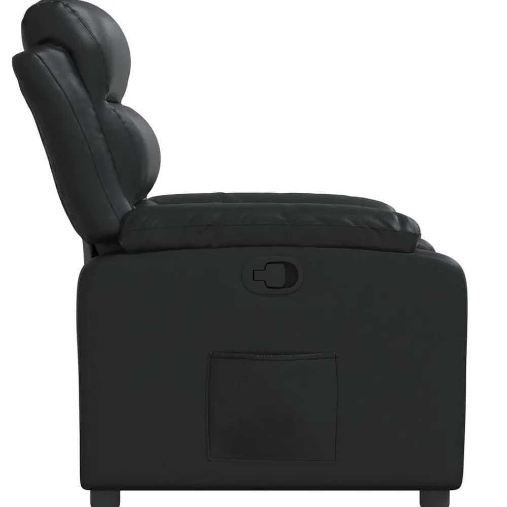 vidaXL Sillón reclinable de cuero sintético Negro