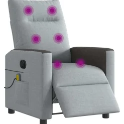 vidaXL Sillas-Sillón reclinable de masaje eléctrico tela