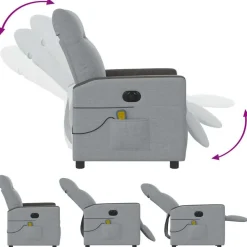 vidaXL Sillas-Sillón reclinable de masaje eléctrico tela