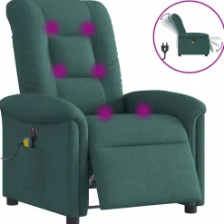 vidaXL Sillas-Sillón reclinable de masaje eléctrico tela