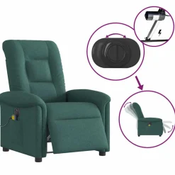 vidaXL Sillas-Sillón reclinable de masaje eléctrico tela