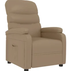 vidaXL Sillas-Sillón reclinable de cuero sintético color