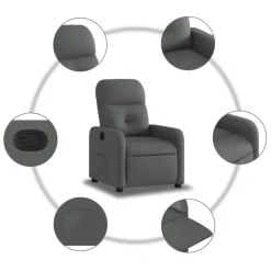 vidaXL Sillas-Sillón reclinable de tela