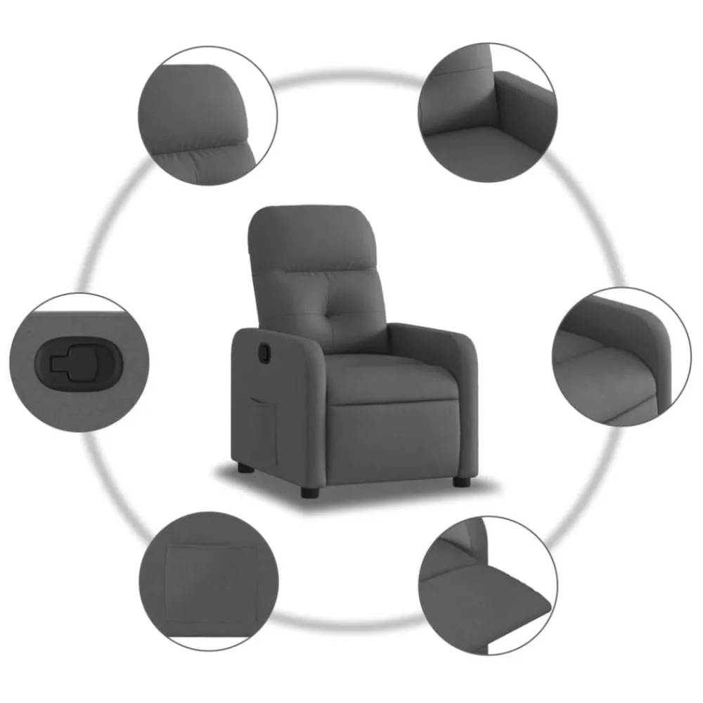 vidaXL Sillas-Sillón reclinable de tela