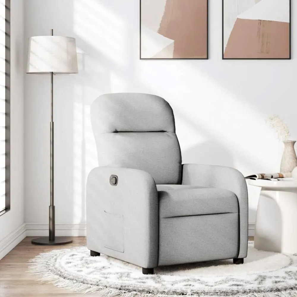 vidaXL Sillón reclinable de tela Gris nube Outlet