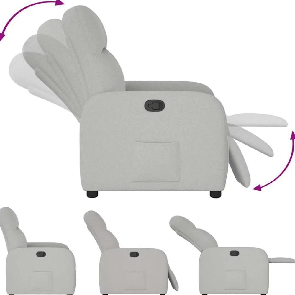 vidaXL Sillón reclinable de tela Gris nube Outlet