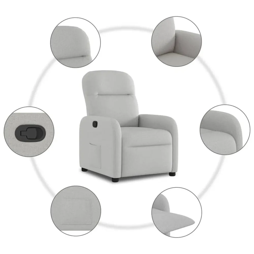 vidaXL Sillón reclinable de tela Gris nube Outlet
