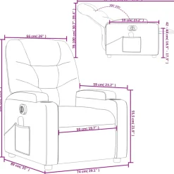 vidaXL Sillón reclinable de masaje eléctrico cuero sintético Capuchino Best
