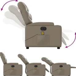 vidaXL Sillón reclinable de masaje eléctrico cuero sintético Capuchino Best