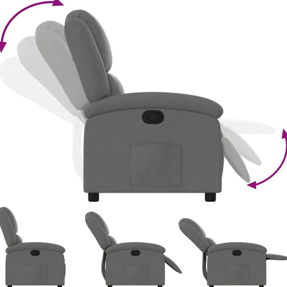 vidaXL Sillas-Sillón reclinable de tela