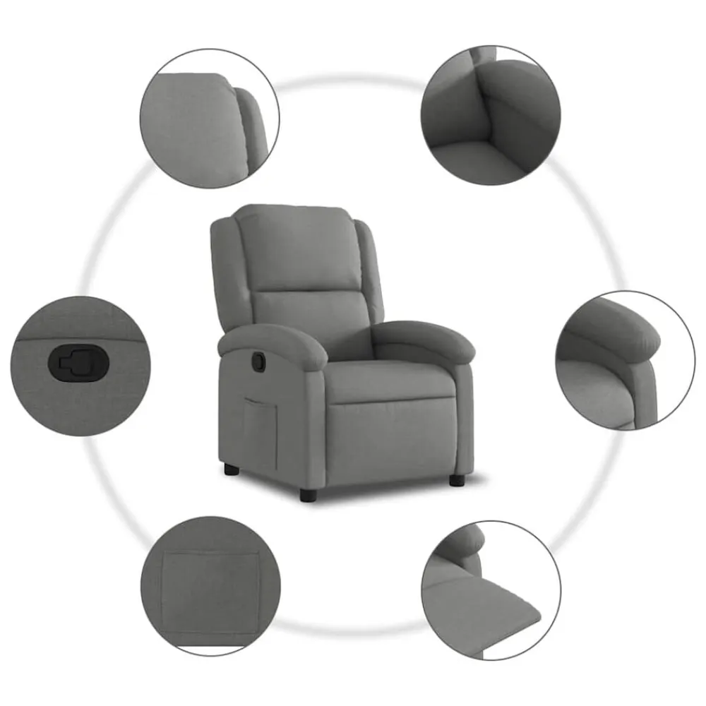 vidaXL Sillas-Sillón reclinable de tela