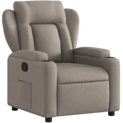 vidaXL Sillas-Sillón reclinable de tela gris taupe