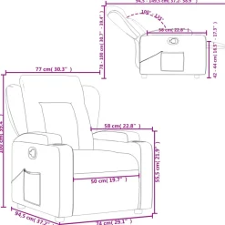 vidaXL Sillas-Sillón reclinable de tela gris taupe