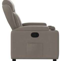 vidaXL Sillas-Sillón reclinable de tela gris taupe