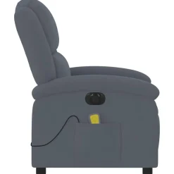 vidaXL Sillón reclinable de masaje eléctrico terciopelo Gris oscuro Online