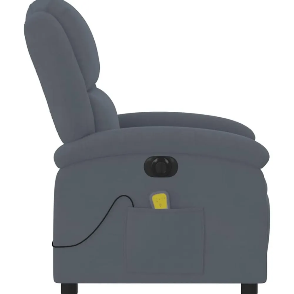 vidaXL Sillón reclinable de masaje eléctrico terciopelo Gris oscuro Online