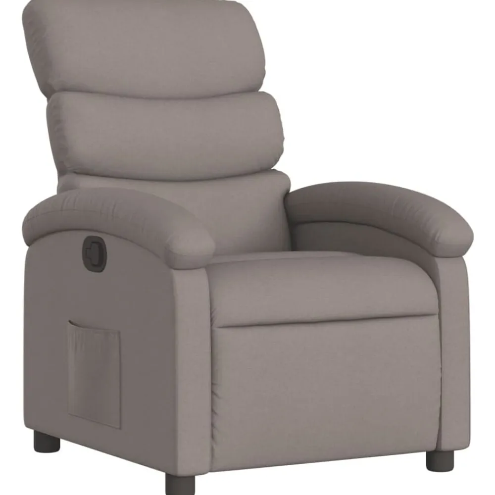 vidaXL Sillas-Sillón reclinable de tela gris taupe