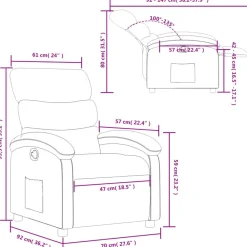 vidaXL Sillas-Sillón reclinable de tela gris taupe