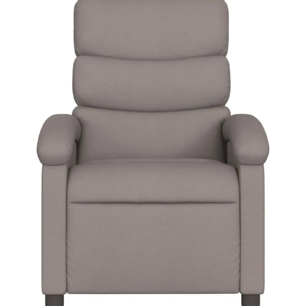 vidaXL Sillas-Sillón reclinable de tela gris taupe