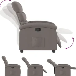 vidaXL Sillas-Sillón reclinable de tela gris taupe