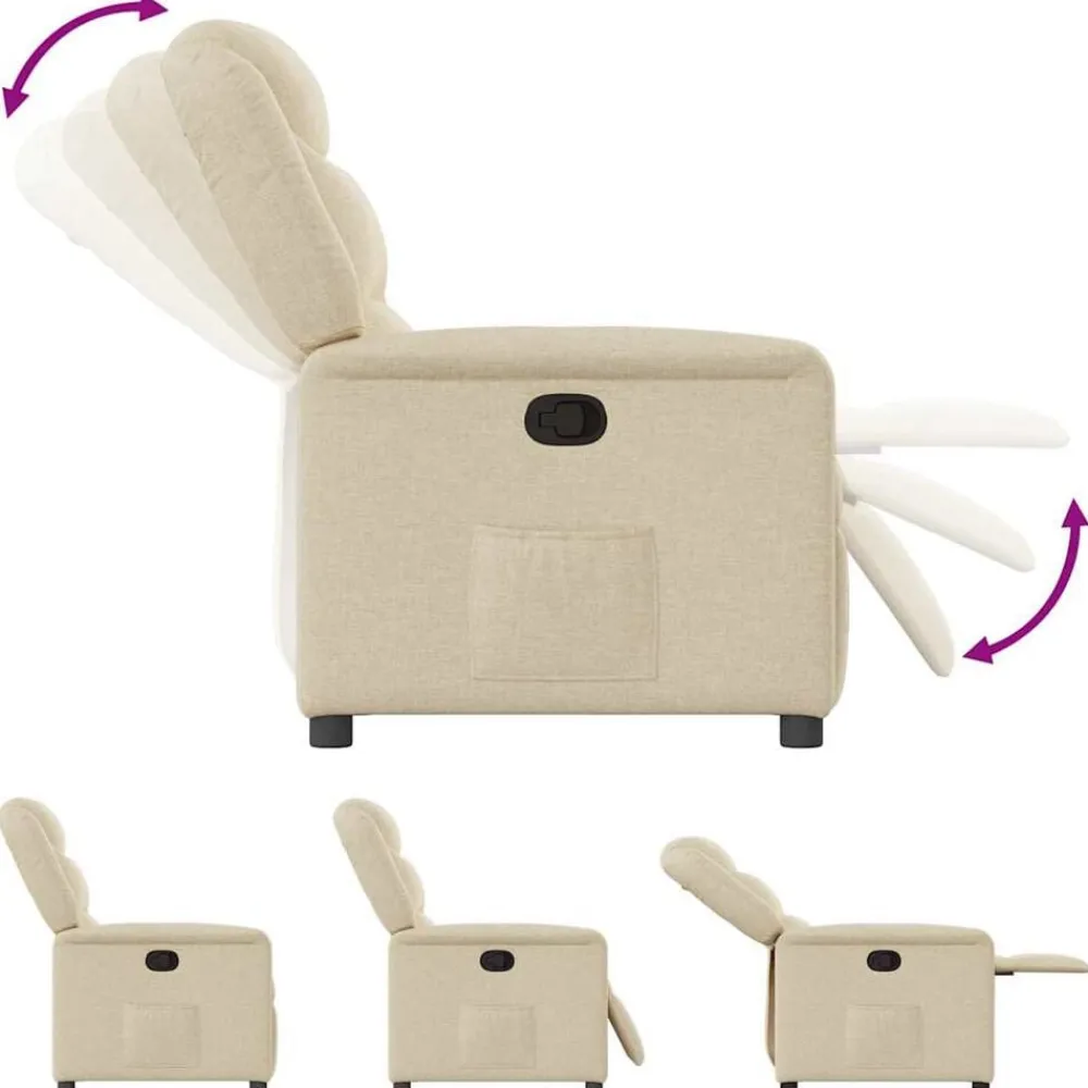 vidaXL Sillas-Sillón reclinable de tela