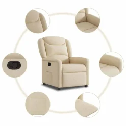 vidaXL Sillas-Sillón reclinable de tela