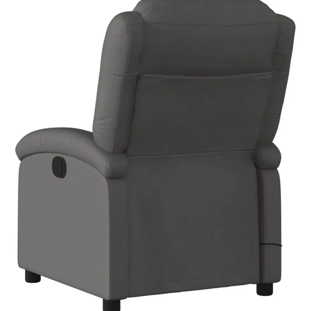 vidaXL Sillas-Sillón reclinable de masaje eléctrico cuero auténtico