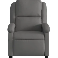 vidaXL Sillas-Sillón reclinable de masaje eléctrico cuero auténtico