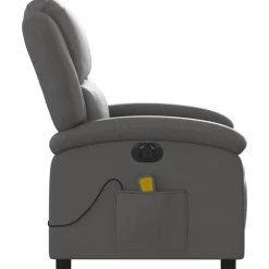 vidaXL Sillas-Sillón reclinable de masaje eléctrico cuero auténtico