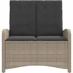 vidaXL Sillón reclinable de jardín con cojines ratán sintético gris Gris claro Online