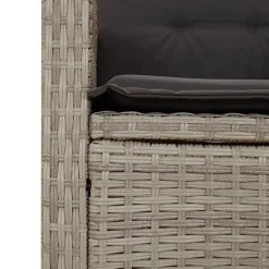vidaXL Sillón reclinable de jardín con cojines ratán sintético gris Gris claro Online