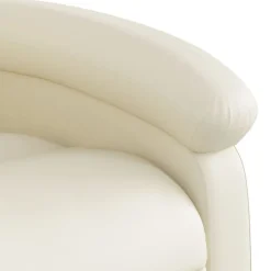 vidaXL Sillón reclinable de masaje de pie cuero artificial color Crema