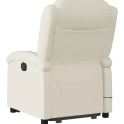 vidaXL Sillón reclinable de masaje de pie cuero artificial color Crema