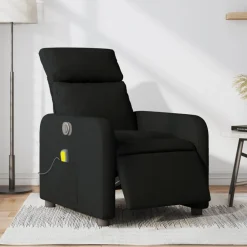 vidaXL Sillón reclinable de masaje eléctrico tela Negro Online
