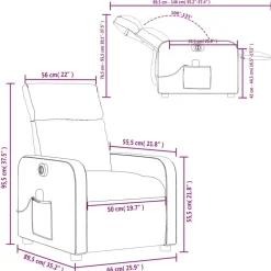 vidaXL Sillón reclinable de masaje eléctrico tela Negro Online