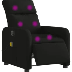 vidaXL Sillón reclinable de masaje eléctrico tela Negro Online