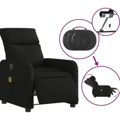 vidaXL Sillón reclinable de masaje eléctrico tela Negro Online