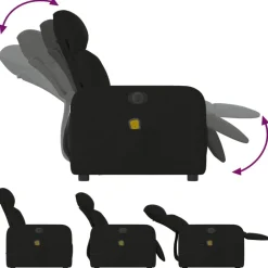 vidaXL Sillón reclinable de masaje eléctrico tela Negro Online