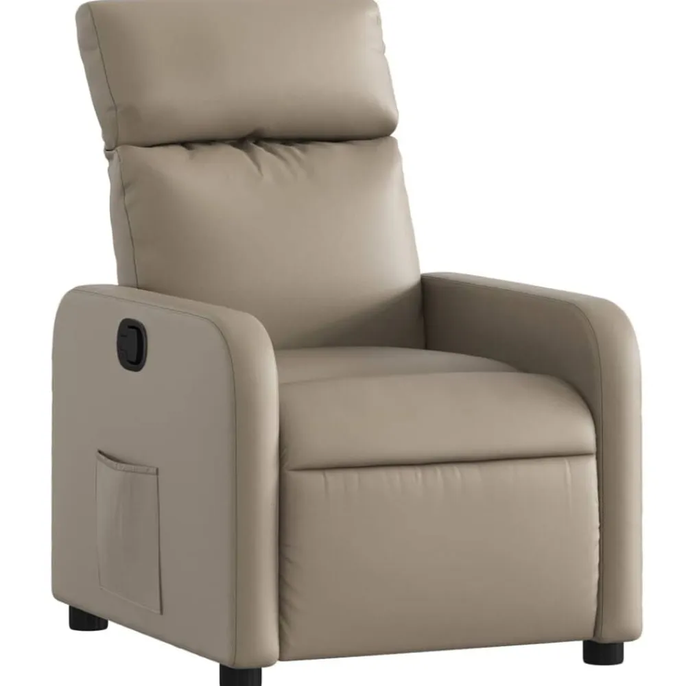 vidaXL Sillas-Sillón reclinable de cuero sintético color