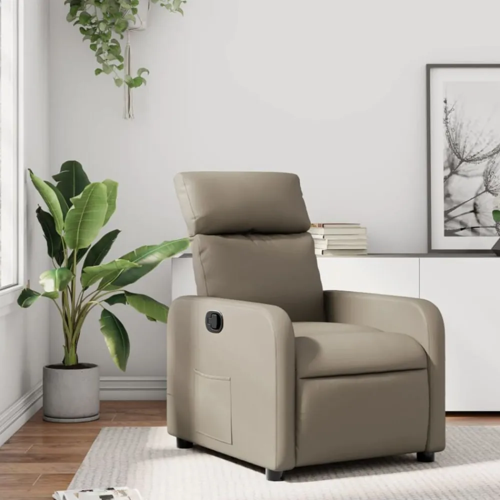 vidaXL Sillas-Sillón reclinable de cuero sintético color