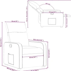 vidaXL Sillas-Sillón reclinable de cuero sintético color