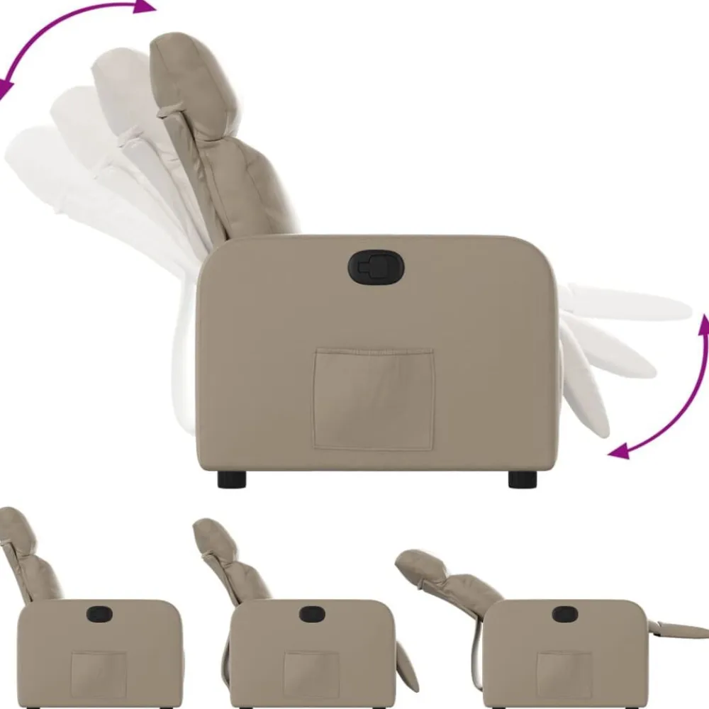 vidaXL Sillas-Sillón reclinable de cuero sintético color