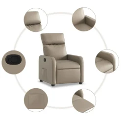 vidaXL Sillas-Sillón reclinable de cuero sintético color