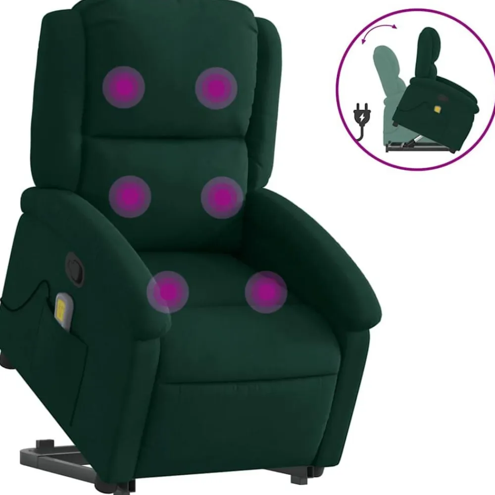 vidaXL Sillas-Sillón reclinable de masaje elevable terciopelo